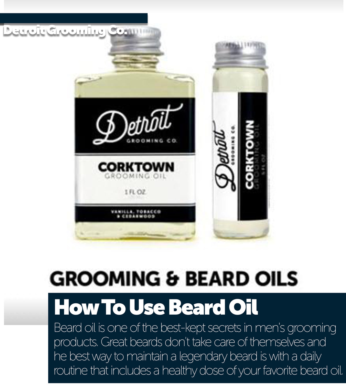 DETROIT GROOMING CO. GUIDE ON HOW TO USE BEARD OIL