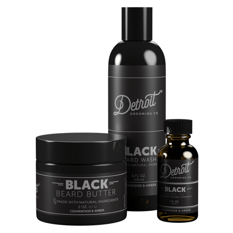 Detroit Grooming Co. Black Bundle - Beard Wash, Oil, and Butter