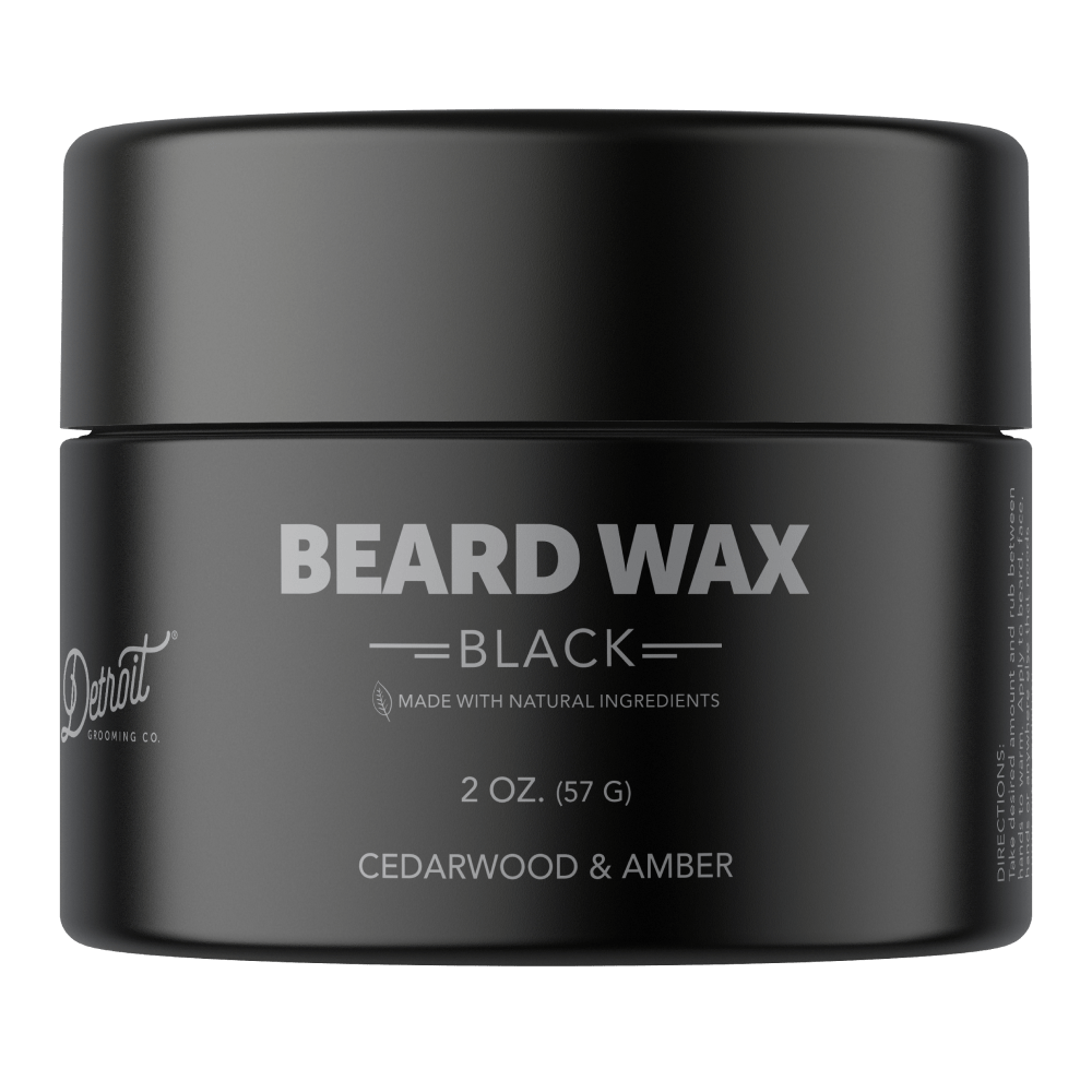 Detroit Grooming Co. Moustache Wax Black: Cedarwood & Amber Strong Hold Beard Wax - Black